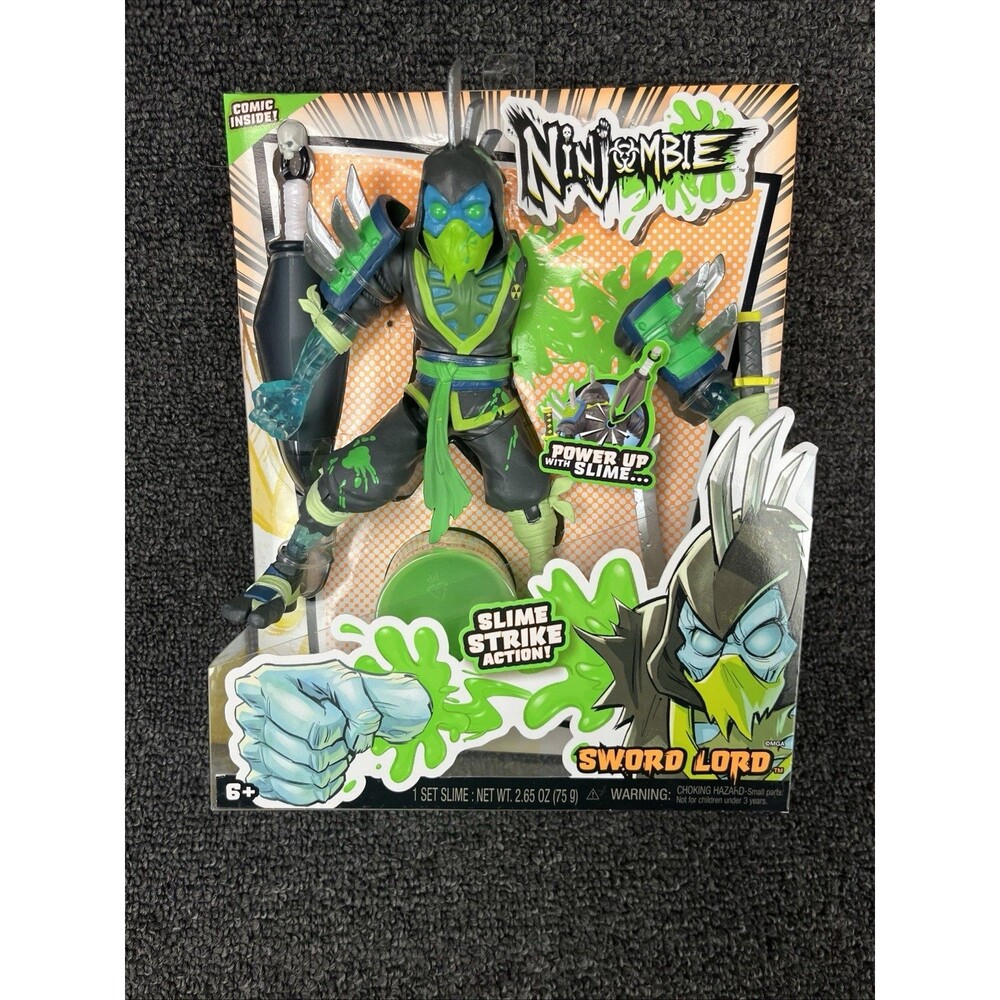 NINJOMBIE SWORD LORD ACTION FIGURE with SLIME and COMIC issue #4 MGA-NEW SEALED